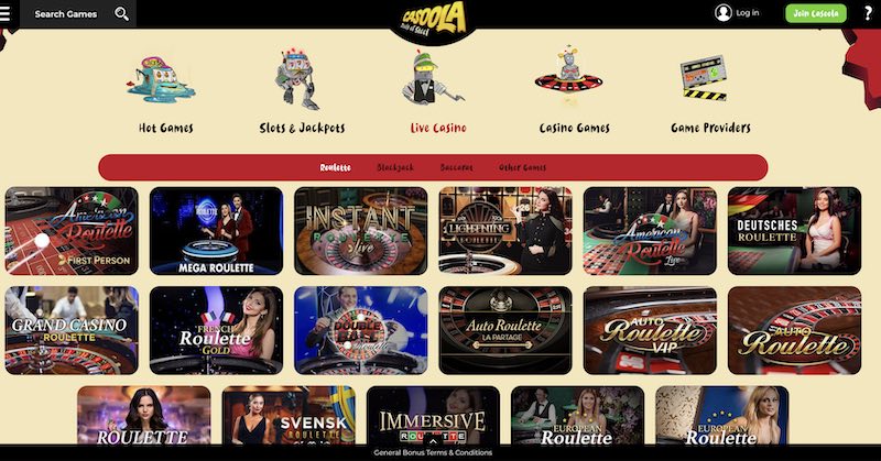 Casoola Live Casino