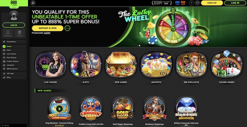 888 Casino Home Page