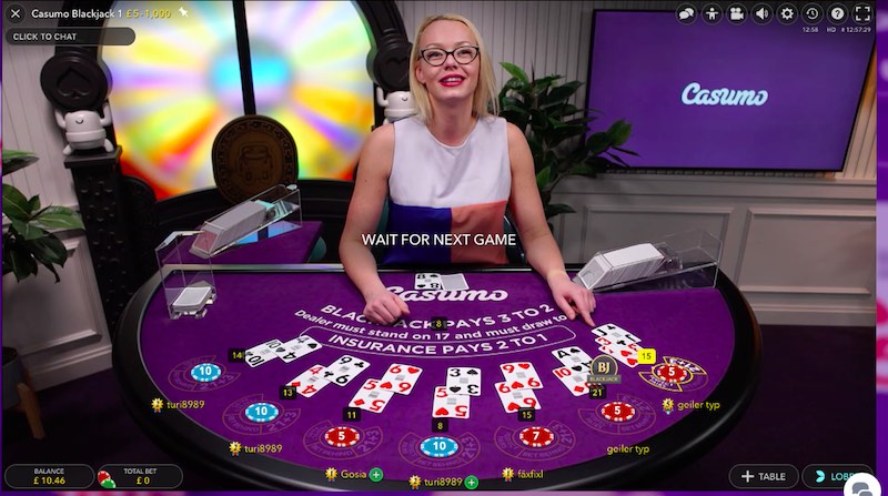 A Live Blackjack Table at Casumo